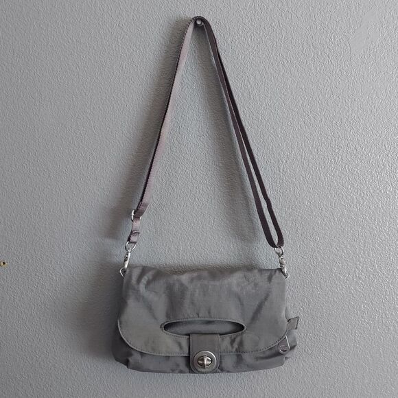 Baggallini Gray Crossbody Convertible Fold Over Clutch Purse - Picture 1 of 7